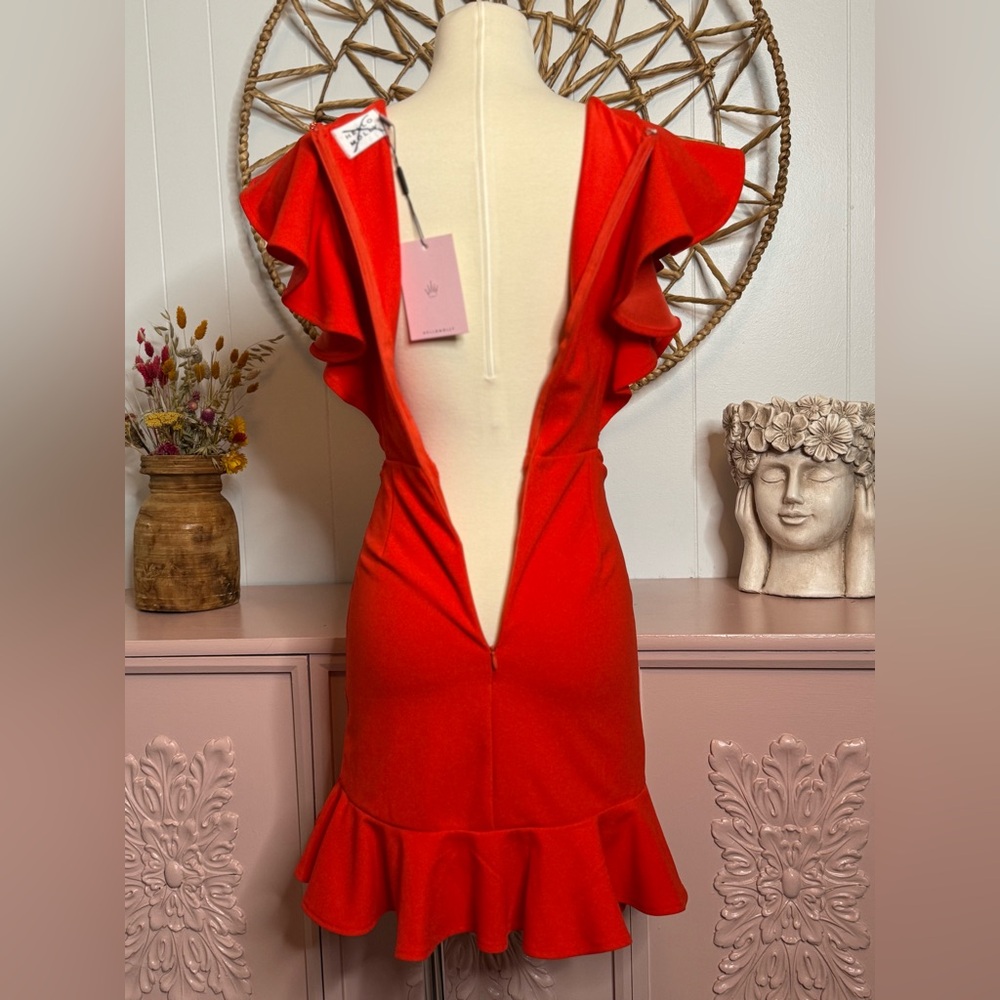 Hello Molly Small Vibrant Red Asymmetrical Dress - Picture 3 of 8